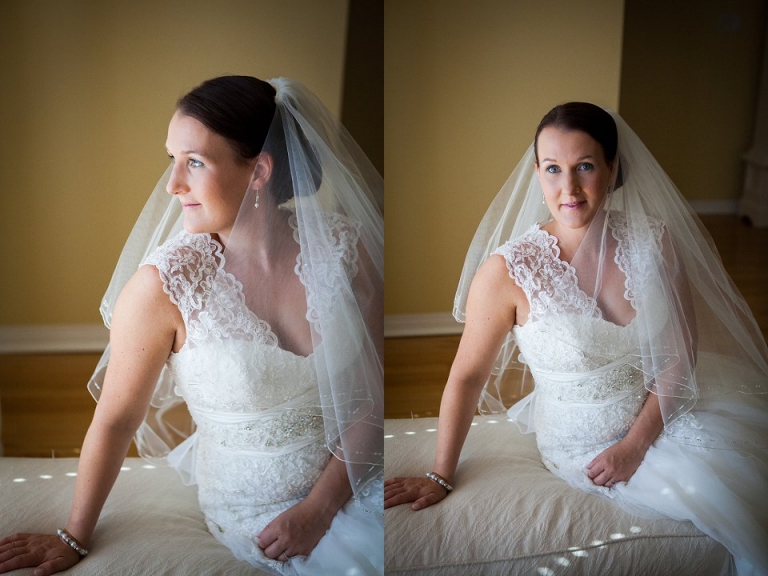 portraits of bride looking out a window