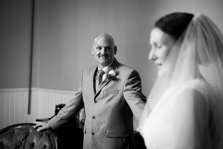 father of the bride looking at his daughter