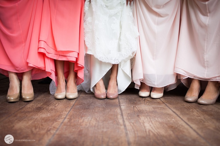 bride and bridesmaid shoes