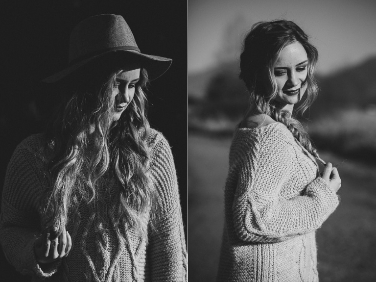 black and white photos of model shot in direct light